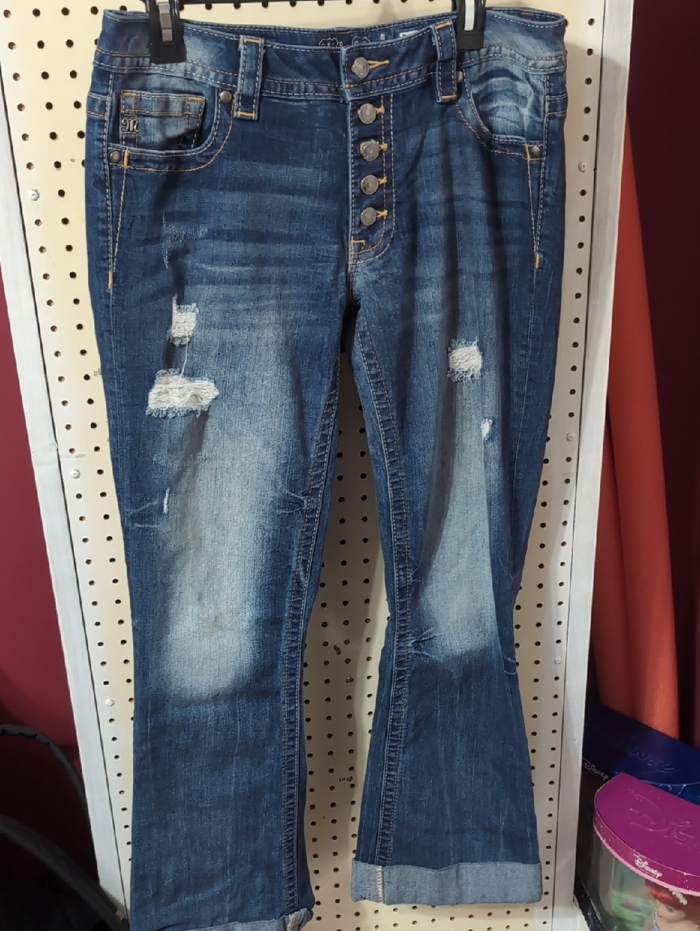 Miss Me Distressed Blue Flare Jeans